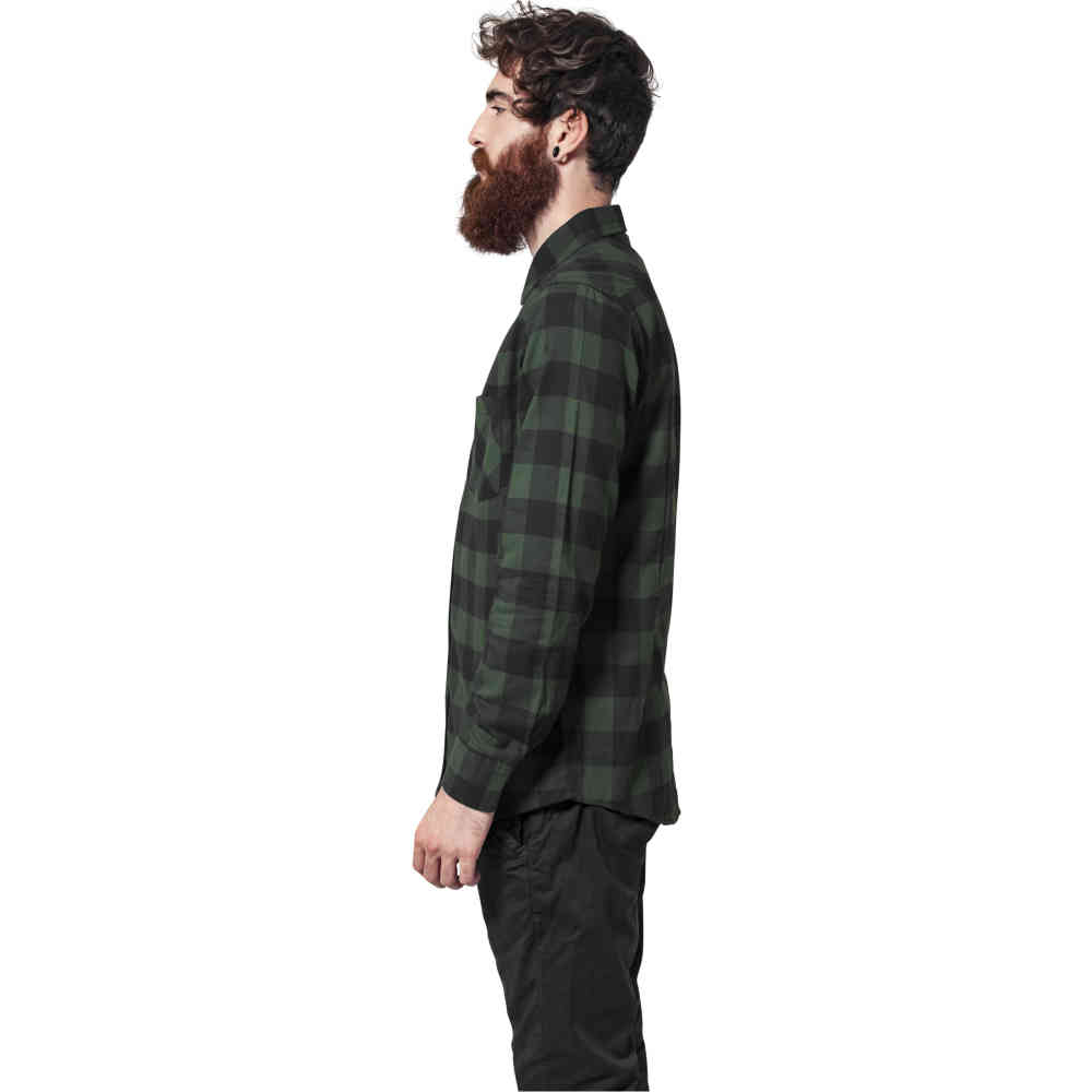 Urban Classics - Checked Flanell Chemisier - Noir/Vert